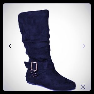 Journee Brand Wide Mid Calf Scrunch Boots